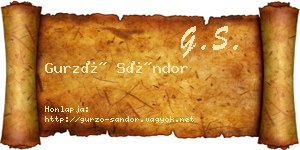 Gurzó Sándor névjegykártya